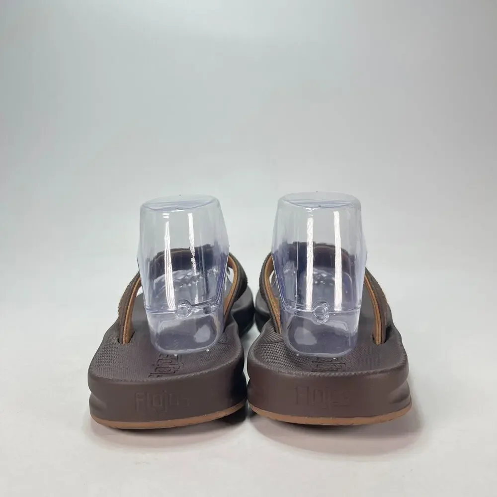 Flojos Eves Brown Casual Comfort Cushioned Footbed Flip Flop Sandals Mens Size 9